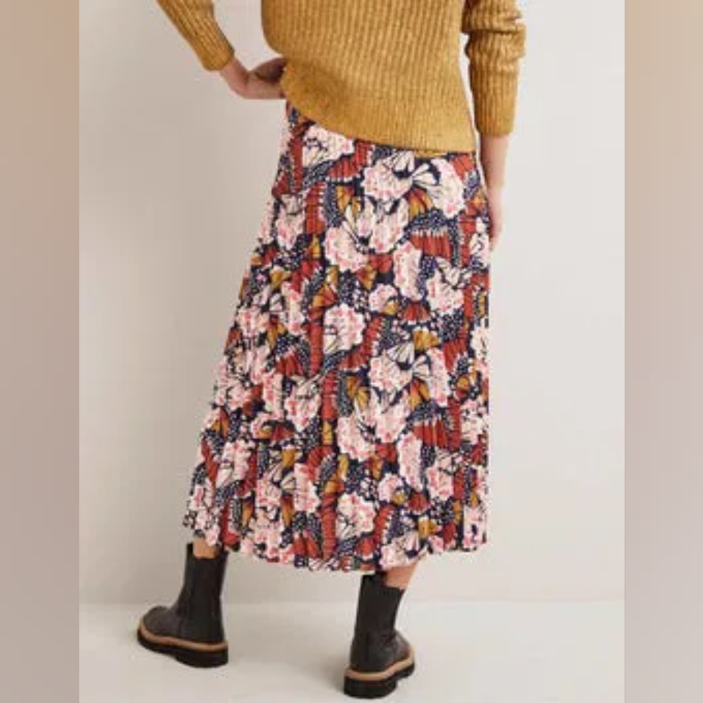Boden Pleated Floral Midi Skirt Size 16/18 - Picture 11 of 11